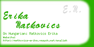 erika matkovics business card